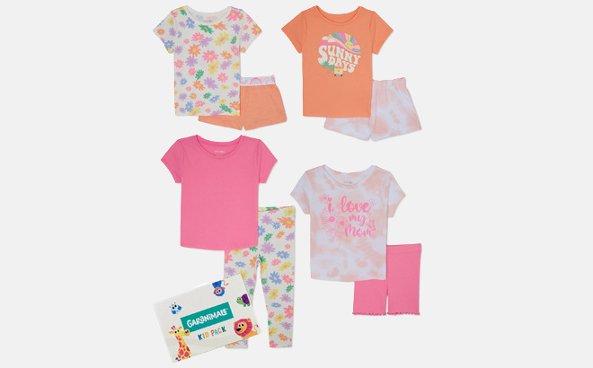 Garanimals Toddler Girl Mix and Match Outfits Kids 8 Piece Set