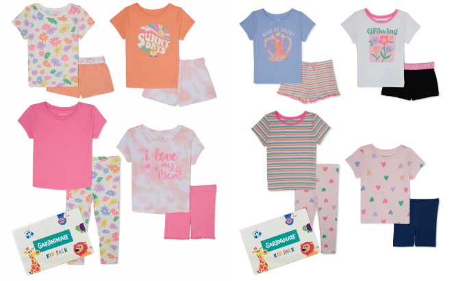 Garanimals Toddler Girl Mix and Match Outfits Kids 8 Piece Sets