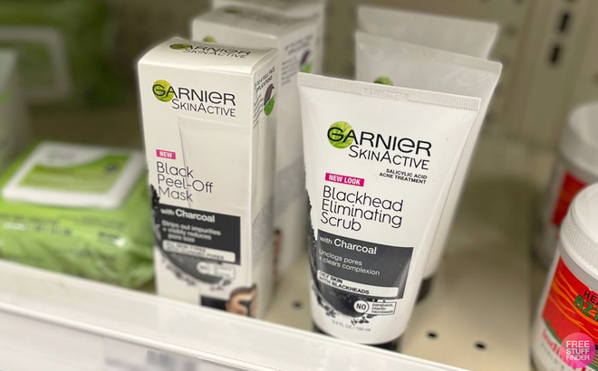 Garnier Blackhead Eliminating Scrub on Shelf