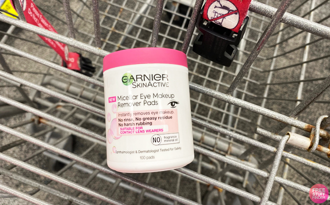 Garnier Makeup Remover Pads on a Shopping Cart