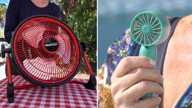 Geek Aire Rechargeable Water Resistant Fan with Mini Fan