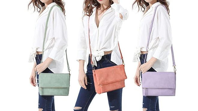 Gladdon Crossbody Bags in Aqua Color Carmine Color and Pastel Violet Color