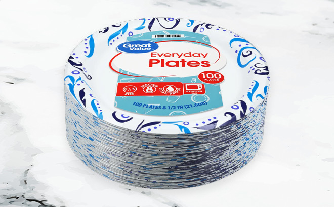 Great Value Disposable Paper Lunch Plates