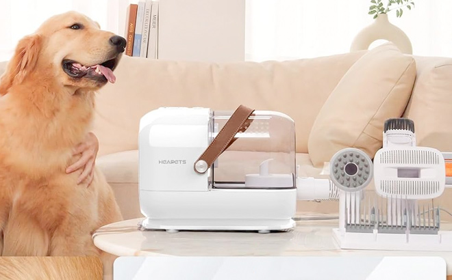 HEAPETS Dog Grooming Vacuum Kit 3L Pet Grooming Vacuum with 7 Pet Grooming Tools