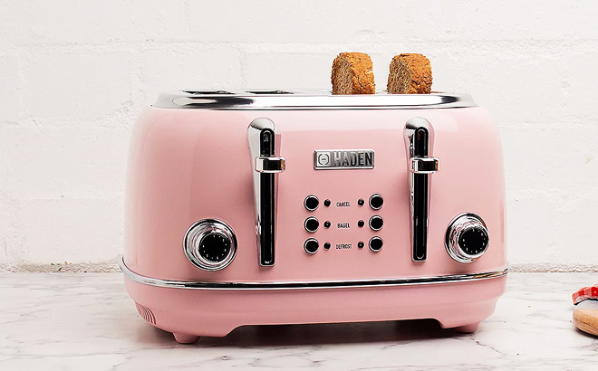 Haden Heritage 4 Slice Wide Slot Toaster on the Kitchen Counter