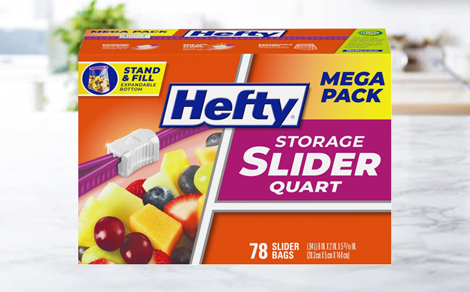 Hefty Slider Storage Bags Quart Size 78 Count