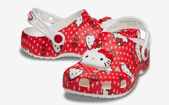 Hello Kitty x Crocs Toddlers Red Classic Clogs