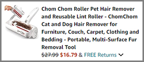 Highly Rated Pet Hair Remover Final Price at Amazon