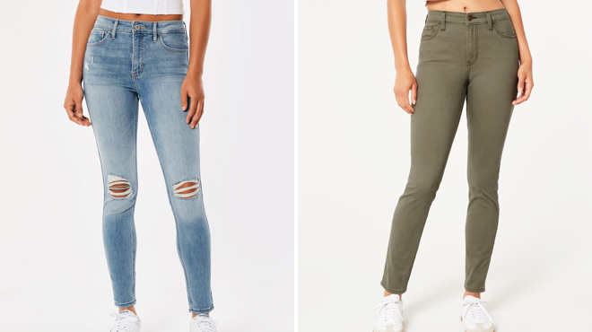 Hollister High Rise Ripped Super Skinny Jeans