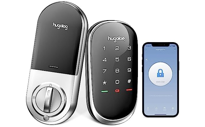 Hugolog HU04 Smart Lock Touchscreen Deadbolt Remote Wireless Control Bluetooth Keyless Door Entry Easy Installation