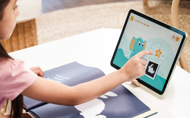 Kid Using Ello Reading App