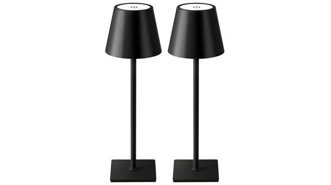 Kids Cordless Table Lamp 2 Pack in Black Color