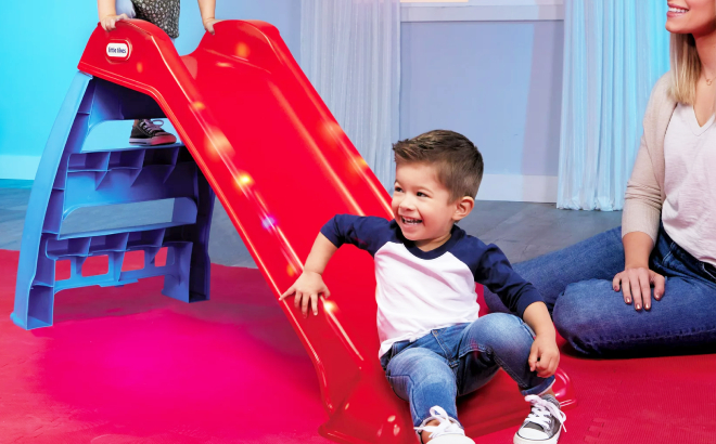 Kids Playing with Little Tikes Light Up First Slide