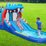Kids Using the Inflatable Water Slide