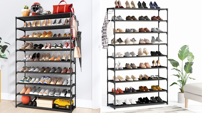 Kitsure 9 Tier Tall Shoe Rack