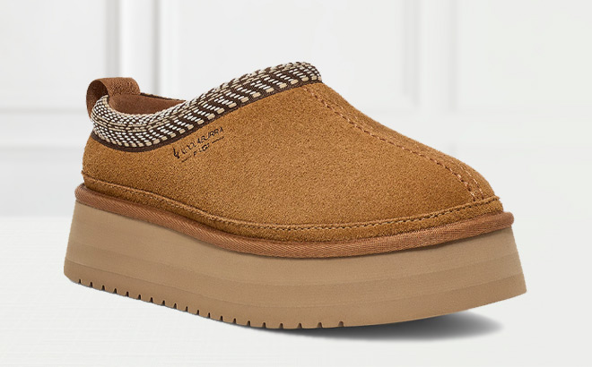 Koolaburra by UGG Suede Slip Ons Buree Platform on the Table