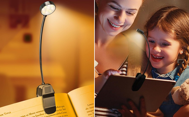 LED Rechargeable Book Reading Light Lamps Clipped on Books