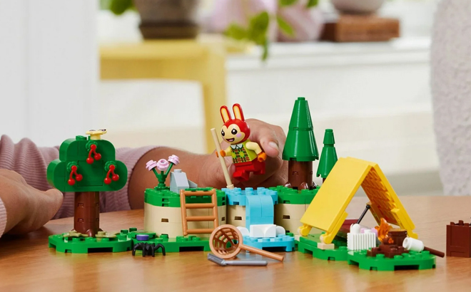 LEGO Animal Crossing Bunnies Outdoor Activities Buildable Creative Playset on a Table