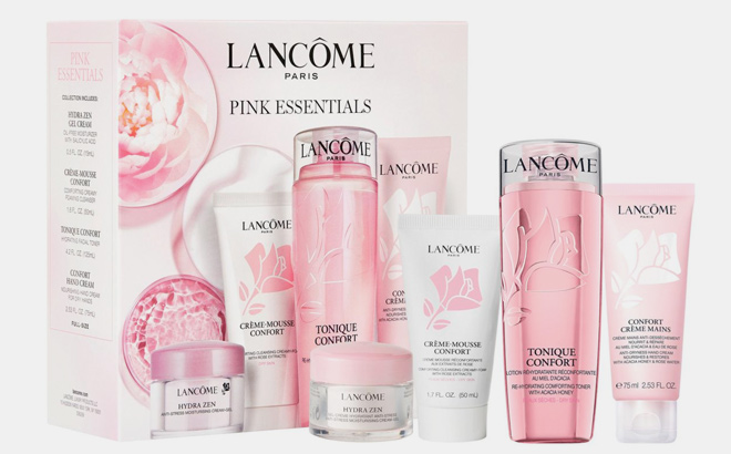 Lancome 4 Piece Pink Essentials Skin Care Collection