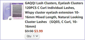 Lash Clusters at Checkout