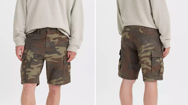 Levis Carrier Cargo Camo 9 5 inch Mens Shorts