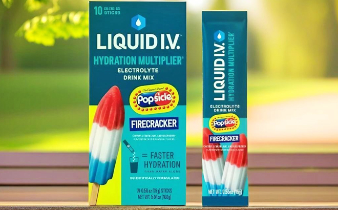 Liquid IV Hydration Multiplier Vegan Powder Electrolyte Supplements in Popsicle Firecracker Flavor