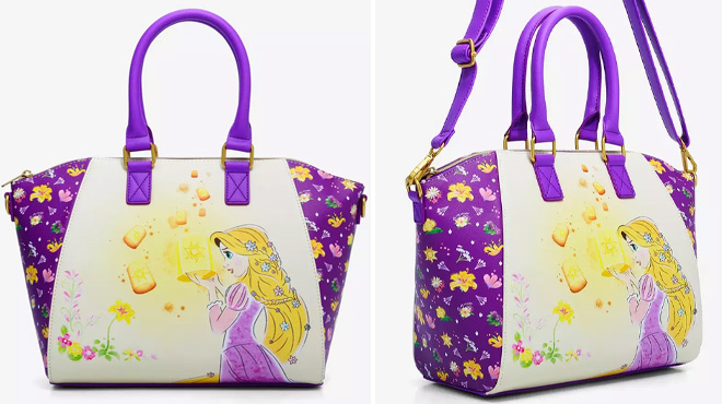 Loungefly Disney Tangled Flowers Satchel Bag