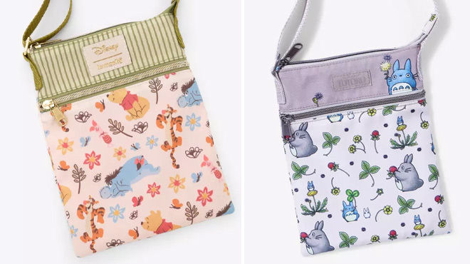 Loungefly Disney Winnie The Pooh Floral Bag and Studio Ghibli My Neighbor Totoro Floral Crossbody Bag