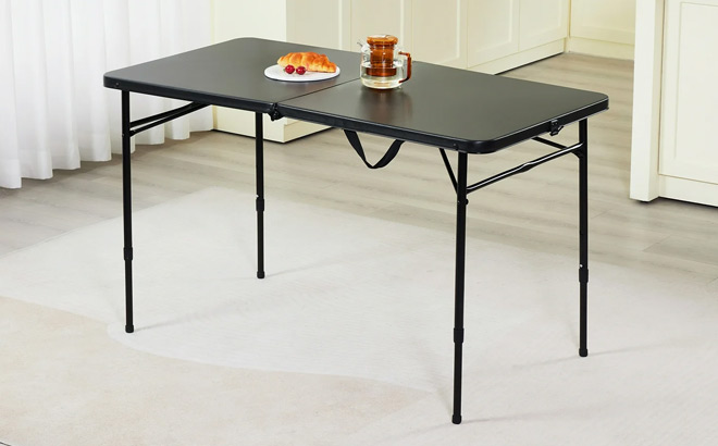 Mainstays 4 Foot Fold in Half Adjustable Folding Table