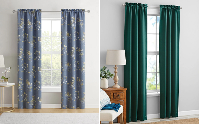 Mainstays Blackout Curtain Panels Set of Two in Two Colors