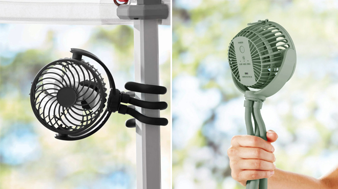 Mainstays Tripod Fans in Black and Green Color