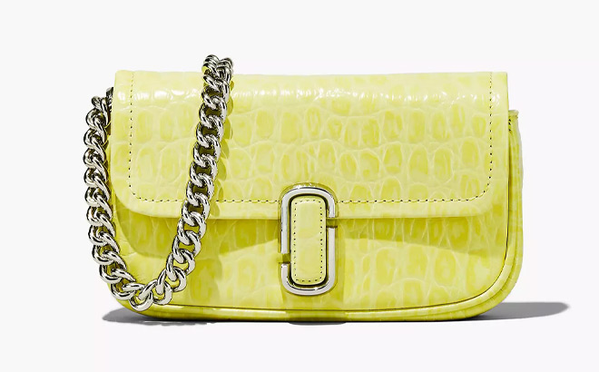 Marc Jacobs The Croc Embossed J Marc Mini Bag in Tneder Yellow Color