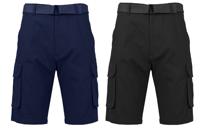 Mens Cotton Cargo Shorts With Belt