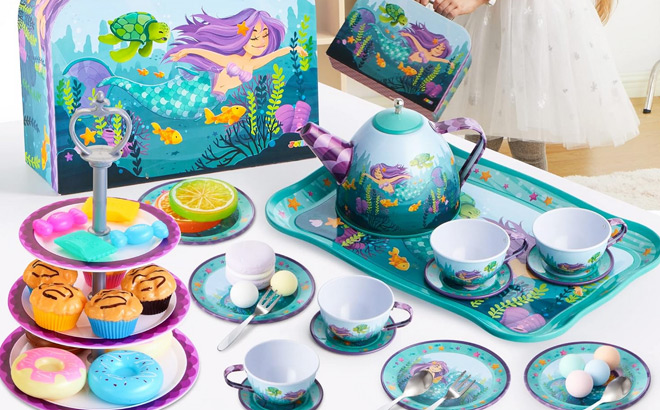 35-Piece Tea Party Set $14.99 at Amazon (Unicorn Or Mermaid!) | Free ...