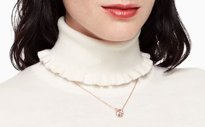 Model Wearing Kate Spade Necklace