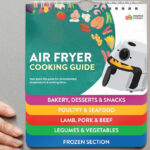 Momo Nashi Air Fryer Magnets Cooking Guide on a Fridge door