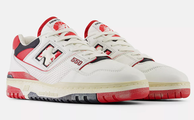 New Balance 550 Shoes in Red