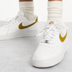 Nike Air Force 1 07 Next Shoes in Whie and Bronze