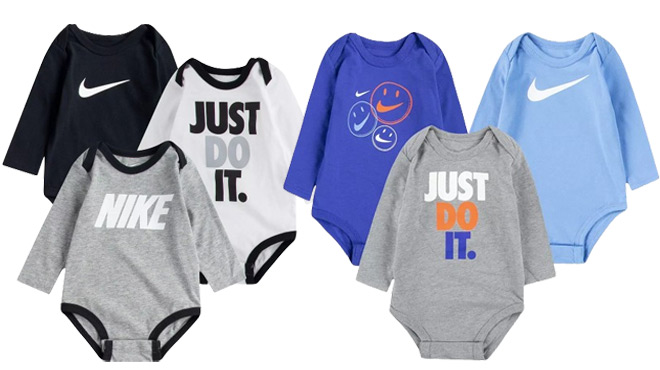 Nike Baby 3 Pack Onesies and Nike Baby 3 Pack Jersey Bodysuits