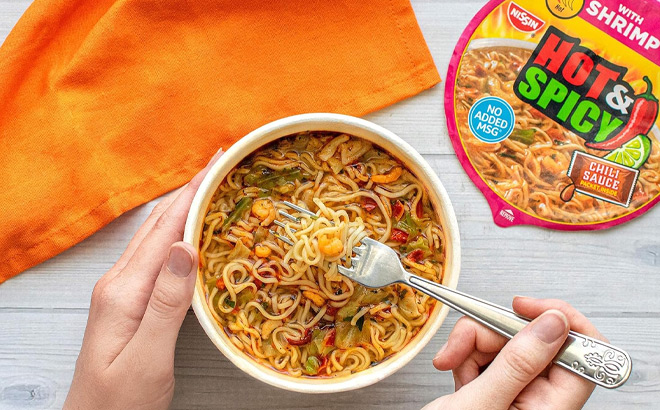 Nissin Hot and Spicy Ramen Noodle Soup