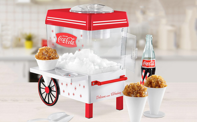 Nostalgia Coca Cola Snow Cone Shaved Ice Machine
