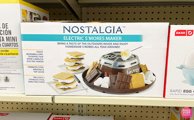 Nostalgia Electrics Electric Smores Maker on the Shelf