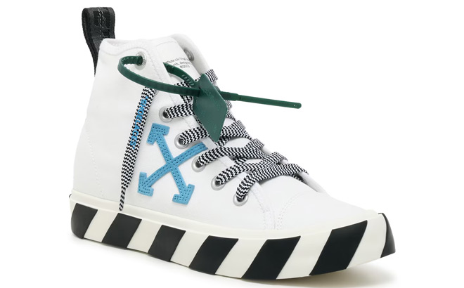 Off White Mid Top Vulcanized Mens Sneakers