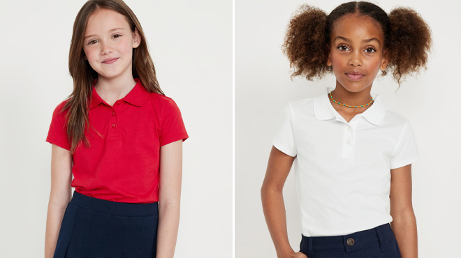 Old Navy Girls School Uniform Jersey Polo Shirts