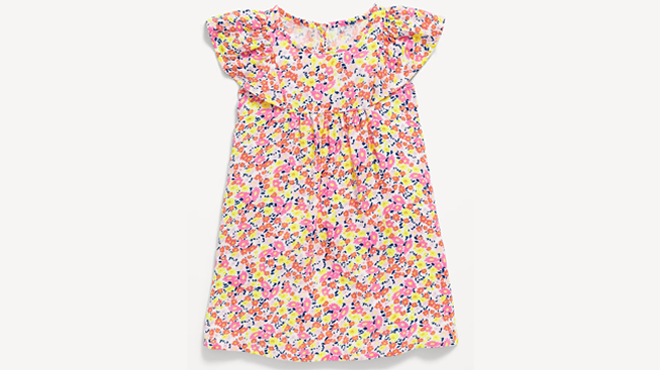 Old Navy Toddler Girls Printed Flutter Sleeve Dress