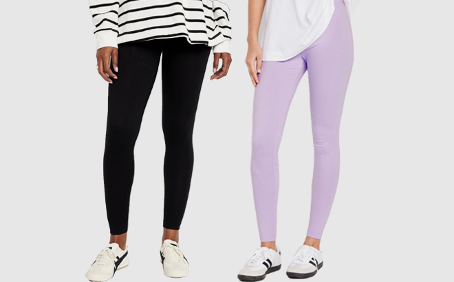 Old Navy Womens Leggings in Black and Purple Color