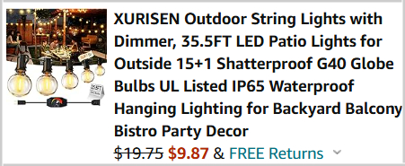 Outdoor String Lights Checkout