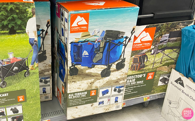 Ozark Trail Cart Wagon on Walmart Store Shelf