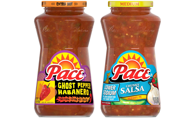 Pace Ghost Pepper Habanero Salsa and Pace Chunky Lower Sodium Medium Salsa
