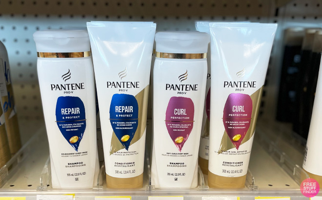 Pantene Pro V Shampoos and Conditioners on Store Shelf